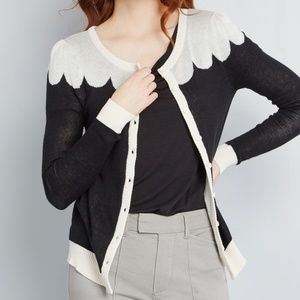New Modcloth Paris Cafe Cardigan in Noir Size 1X